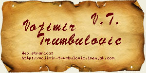 Vojimir Trumbulović vizit kartica